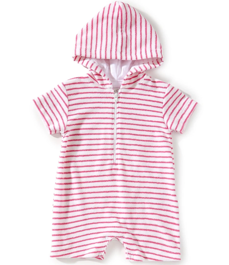 Kissy Kissy Baby Girls Cabana Terry Stripe Short Sleeve Romper Swim Cover-Up