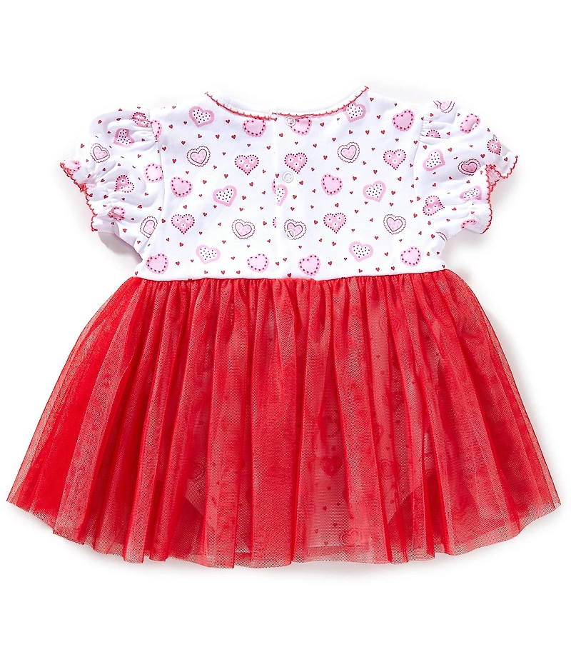 Kissy Kissy Baby Girls Short Sleeve Heart-Printed Skirted Bodysuit