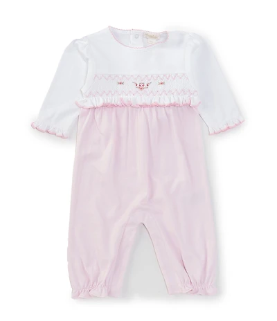 Kissy Kissy Baby Girls Long Sleeve Embroidered Smocked Coverall