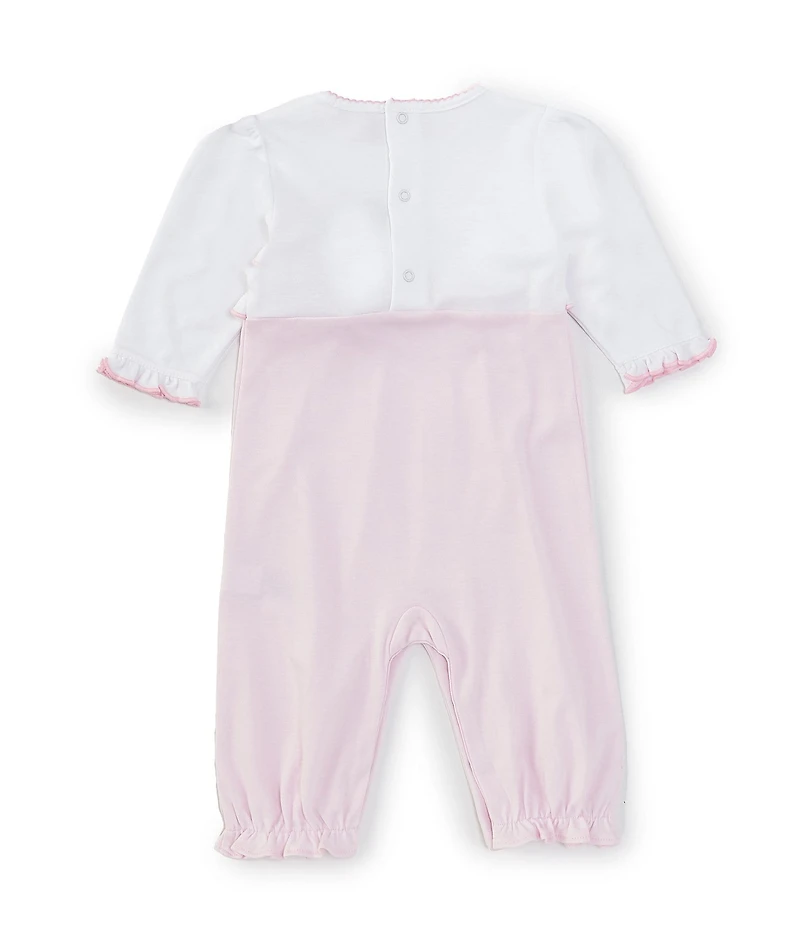 Kissy Kissy Baby Girls Long Sleeve Embroidered Smocked Coverall