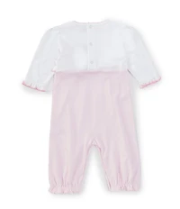 Kissy Kissy Baby Girls Long Sleeve Embroidered Smocked Coverall