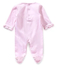 Kissy Kissy Baby Girls Long Sleeve Rosette-Detailed Footie