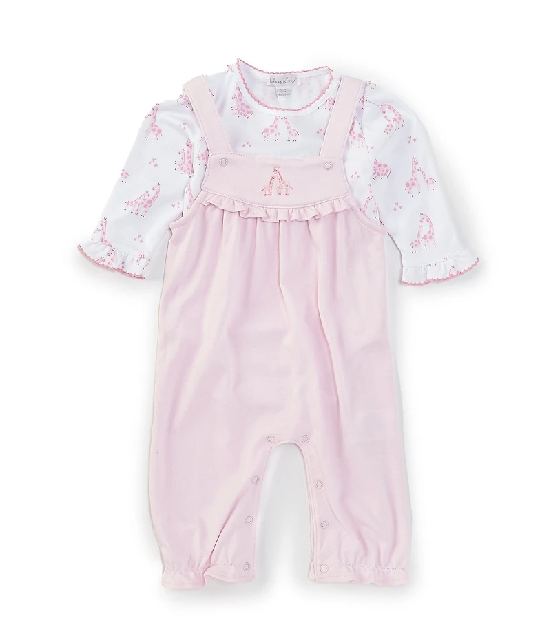 Kissy Kissy Baby Girls Sleeveless Giraffe Motif Coverall & Long Sleeve Giraffe-Printed Coverall Set