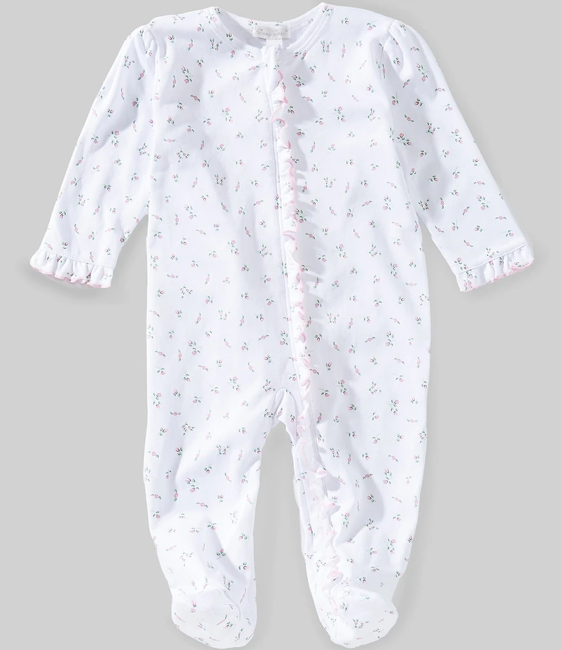 Kissy Kissy Baby Girls Pima Cotton Garden Roses Ruffle Zip Footed Coverall