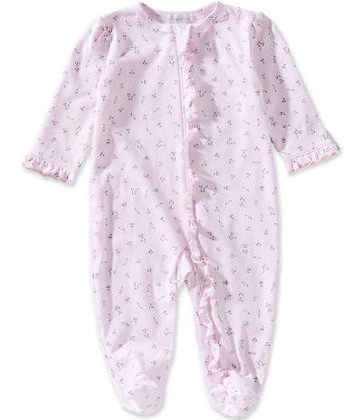 Kissy Kissy Baby Girls Pima Cotton Garden Roses Ruffle Zip Footed Coverall