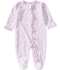 Kissy Kissy Baby Girls Pima Cotton Garden Roses Ruffle Zip Footed Coverall