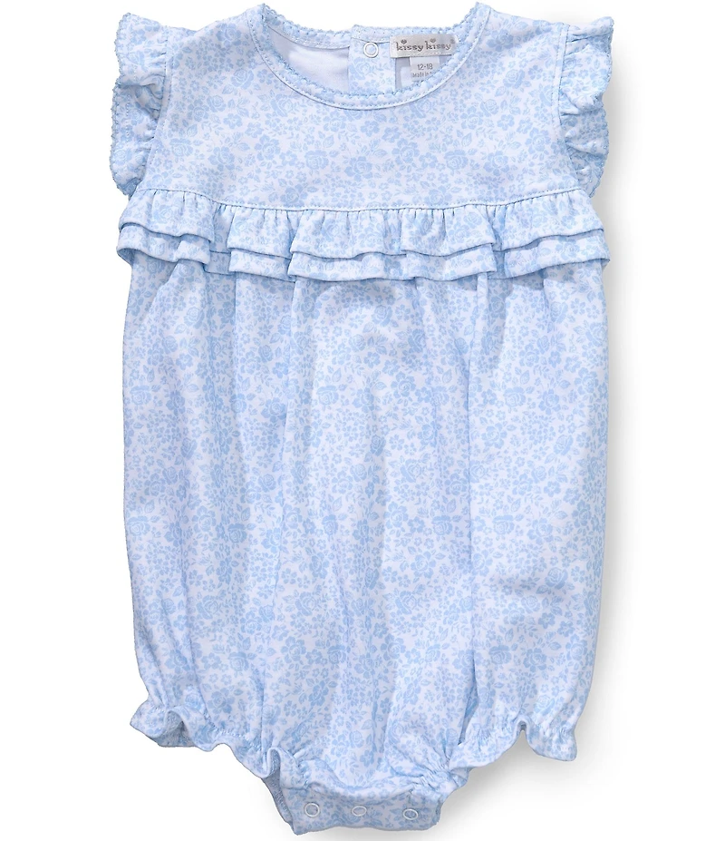 Kissy Kissy Baby Girls Pima Cotton Short Sleeve Country Gardens Print bubble