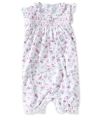 Kissy Kissy Baby Girls Pima Cotton Sleeveless Smocked Victorian Roses Print Bubble Romper