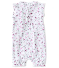 Kissy Kissy Baby Girls Pima Cotton Sleeveless Smocked Victorian Roses Print Bubble Romper