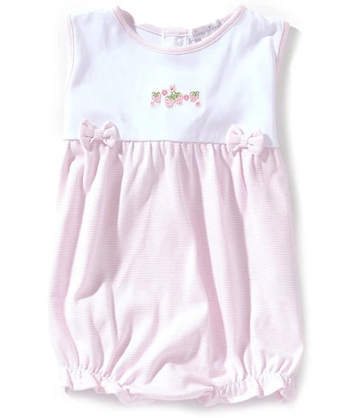 Kissy Kissy Baby Girls Pima Cotton Sleeveless Solid/Stipe Strawberry-Appliqued Romper
