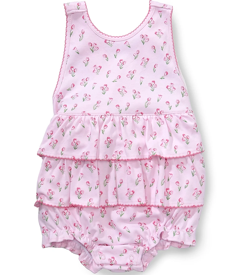 Kissy Kissy Baby Girls Pima Cotton Sleeveless Timeless Tulip Print Bubble