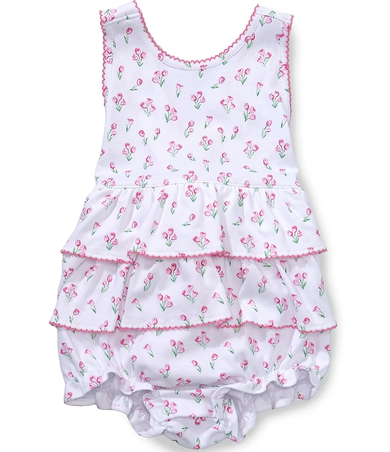 Kissy Kissy Baby Girls Pima Cotton Sleeveless Timeless Tulip Print Bubble