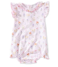 Kissy Kissy Baby Girls Pima Cotton Summer Wildflowers Print Bubble Romper