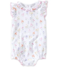 Kissy Kissy Baby Girls Pima Cotton Summer Wildflowers Print Bubble Romper