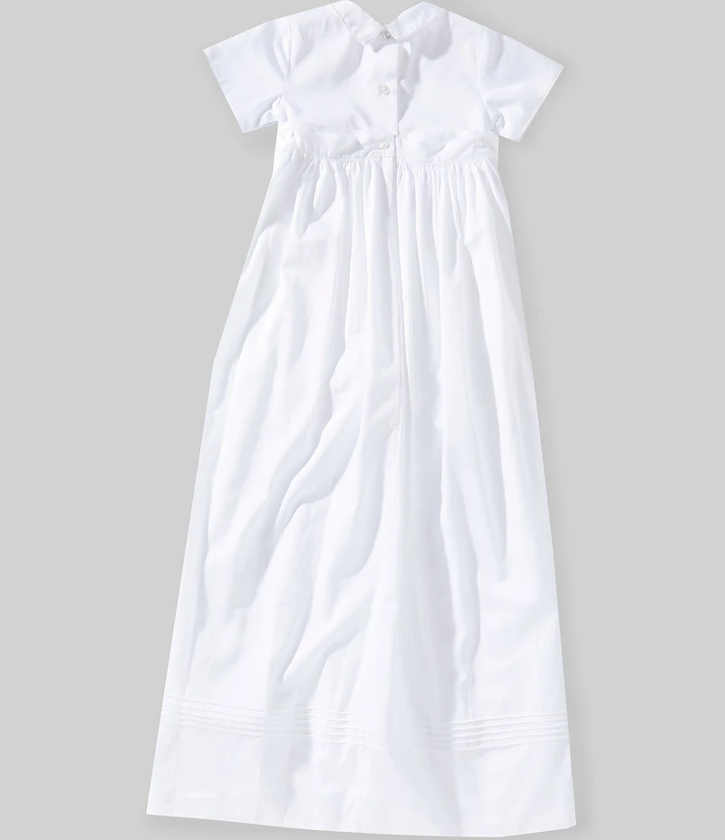 Kissy Kissy Baby Girls Short Sleeve Pima Cotton Graham Christening Convertible Gown & Hat Set