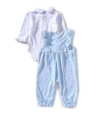 Kissy Kissy Baby Girls Sleeveless Fall Bloom Coverall & Long-Sleeve Bodysuit Set