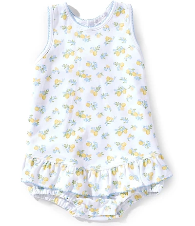 Kissy Kissy Baby Girls Sleeveless Lemon/Blossom-Printed Skirted Bodysuit