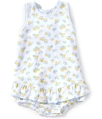 Kissy Kissy Baby Girls Sleeveless Lemon/Blossom-Printed Skirted Bodysuit