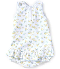 Kissy Kissy Baby Girls Sleeveless Lemon/Blossom-Printed Skirted Bodysuit
