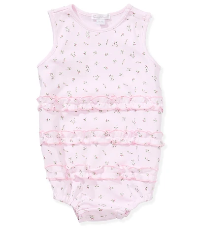 Kissy Kissy Baby Girls Sleevless Pima Cotton Garden Roses Ruffles Bubble Romper