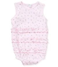 Kissy Kissy Baby Girls Sleevless Pima Cotton Garden Roses Ruffles Bubble Romper