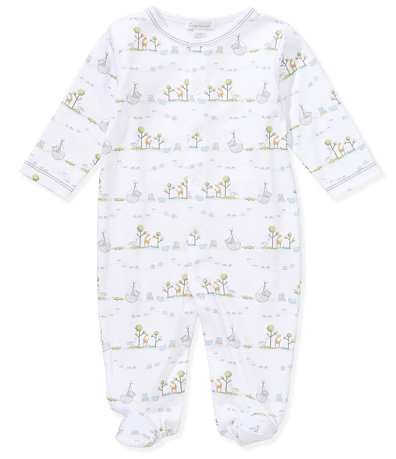Kissy Kissy Baby Pima Cotton Long Sleeve Noah's Print Footed Coverall
