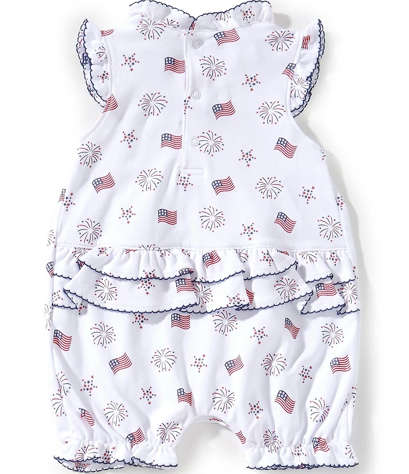 Kissy Kissy Baby Girls Flutter-Sleeve Bold Stripes & Bright Stars Romper
