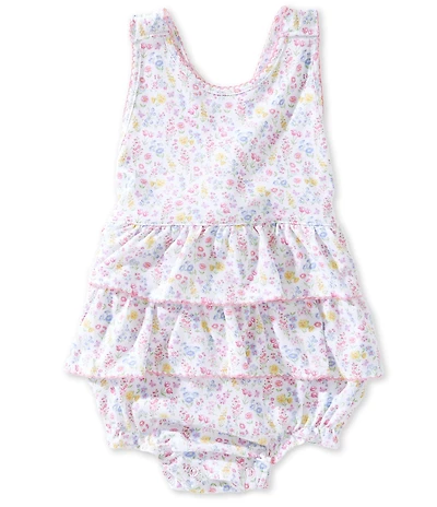 Kissy Kissy Baby Girls Pima Cotton Floral Print Sleeveless Gardens Ruffle Bubble