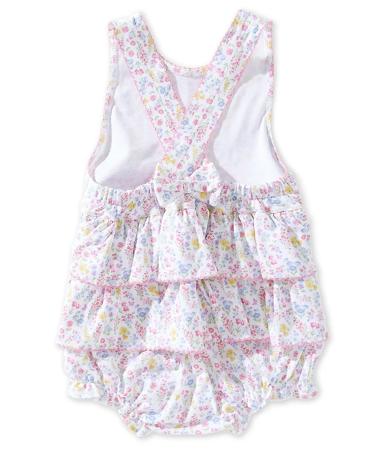 Kissy Kissy Baby Girls Pima Cotton Floral Print Sleeveless Gardens Ruffle Bubble
