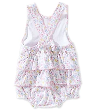 Kissy Kissy Baby Girls Pima Cotton Floral Print Sleeveless Gardens Ruffle Bubble