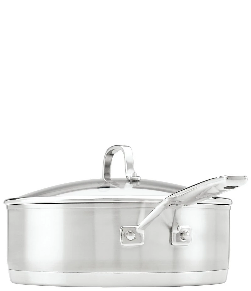 KitchenAid 3-Ply Base Helper Handle Deep Saute Pan with Lid, 4.5 Qt.