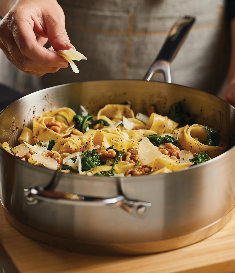 KitchenAid 3-Ply Base Helper Handle Deep Saute Pan with Lid, 4.5 Qt.