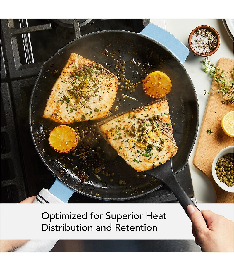 Kitchenaid Enameled Cast Iron Induction Skillet with Helper Handle and Pour Spouts, 12-Inch