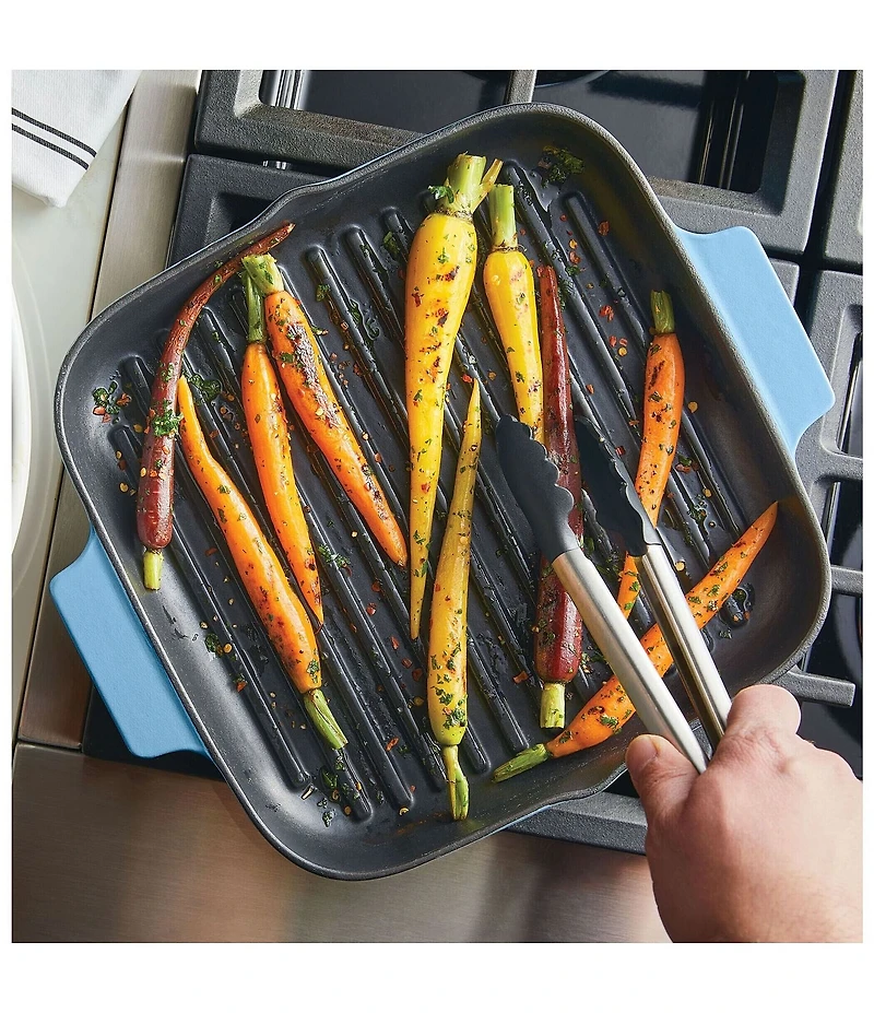 Kitchenaid Enameled Cast Iron Square Grill and Roasting Pan, 11-Inch