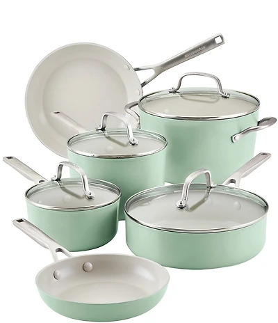KitchenAid Hard Anodized Ceramic Nonstick 10-Piece Cookware Pots and Pans Set