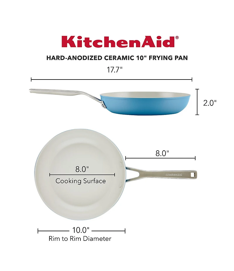KitchenAid Hard Anodized Ceramic Nonstick Frying Pan, 10-Inch
