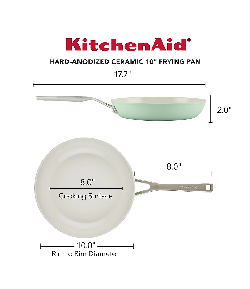 KitchenAid Hard Anodized Ceramic Nonstick Frying Pan, 10-Inch