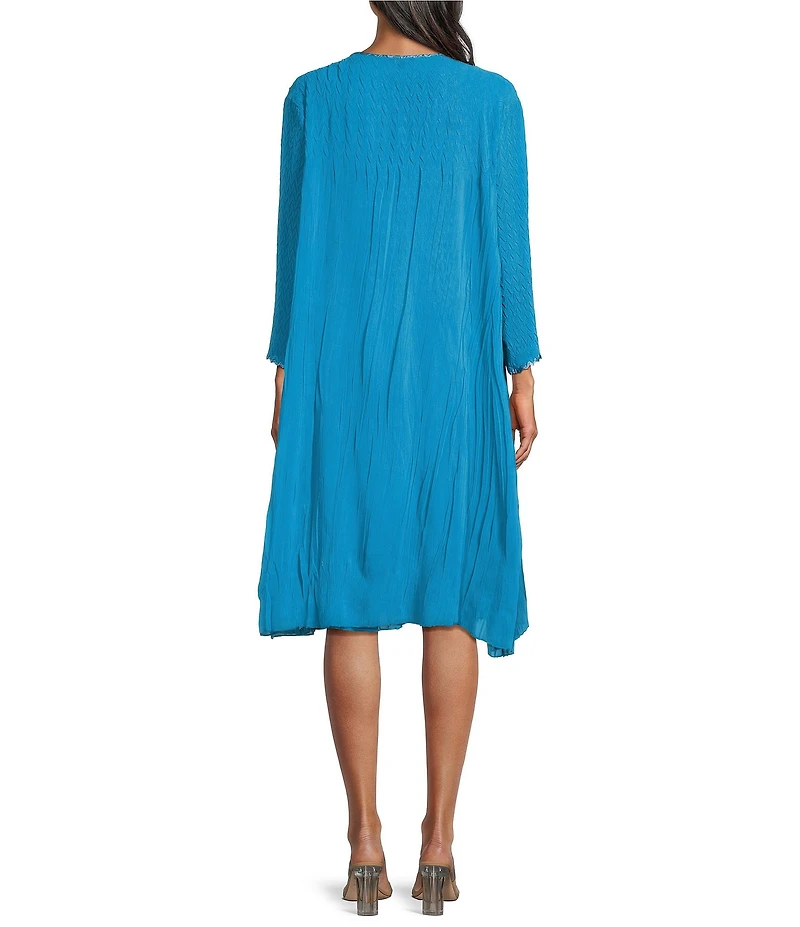 Komarov Charmeuse & Chiffon 3/4 Sleeve Jacket Dress