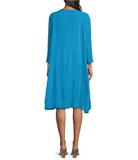 Komarov Charmeuse & Chiffon 3/4 Sleeve Jacket Dress