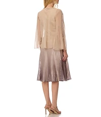 Komarov Charmeuse Chiffon Ombre V-Neck 2-Piece Jacket Dress Set