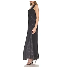 Komarov Illusion Stripe Lace Dress