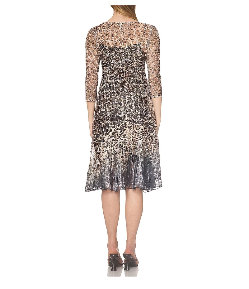 Komarov Lace Leopard Fade Midi Dress