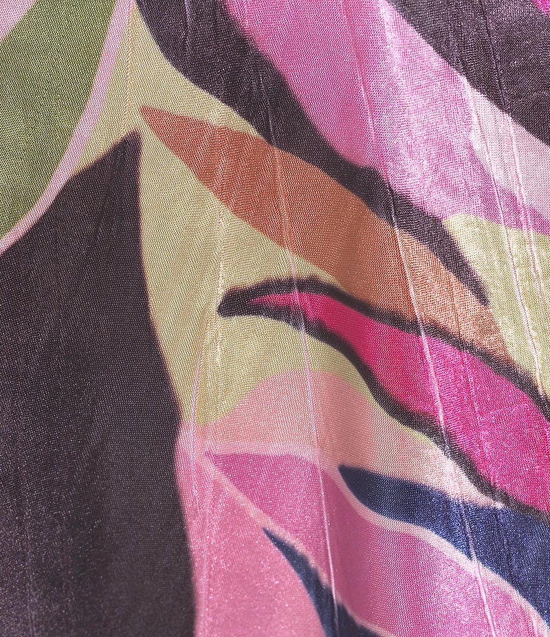 Komarov Mod Tropic Print Charmeuse Lace 3/4 Sleeve Midi Sheath Dress