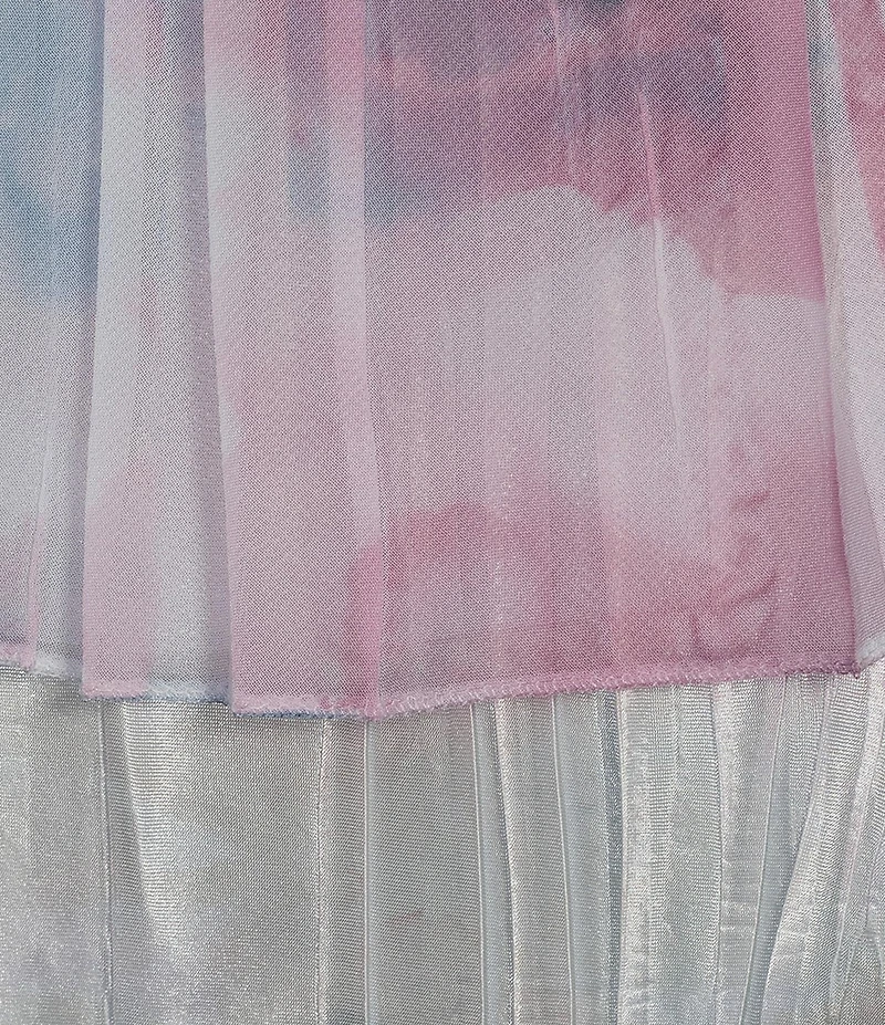 Komarov Two Piece Chiffon Charmeuse Floral Sheath Pleated 3/4 Sleeve Sheath Jacket Dress