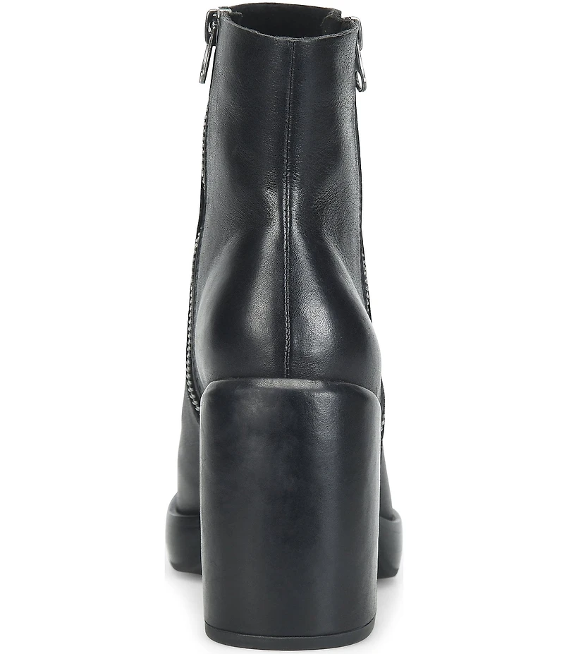 Kork-Ease Aime Leather Platform Block Heel Booties
