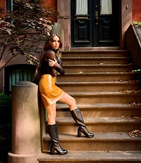 Kork-Ease Anny Leather Block Heel Platform Tall Boots
