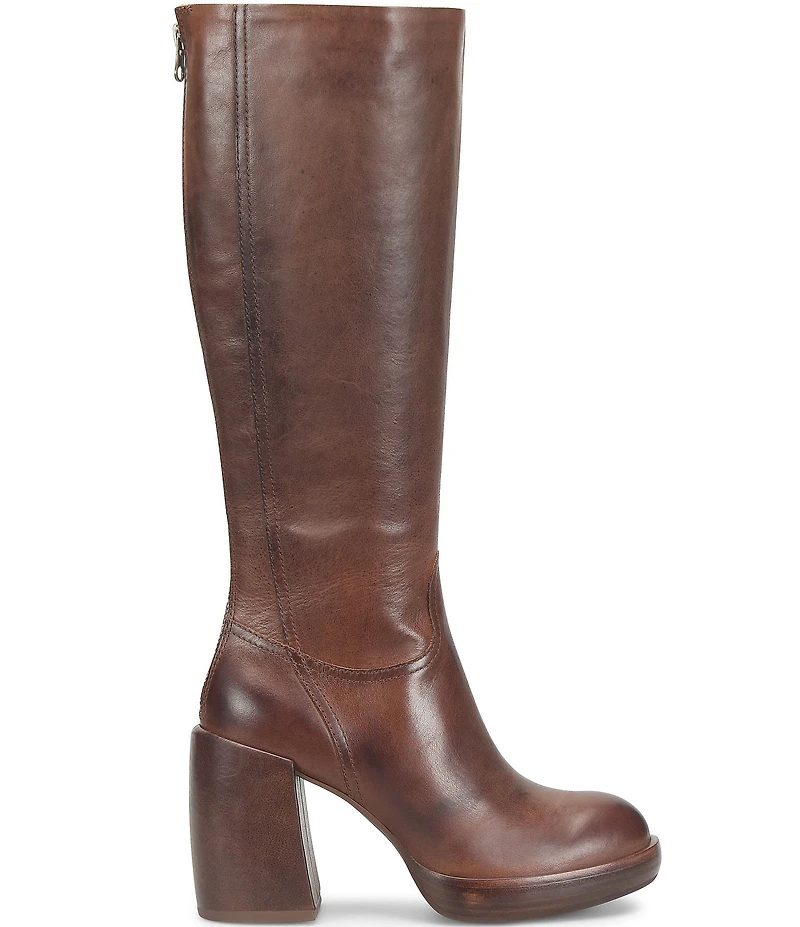 Kork-Ease Anny Leather Block Heel Platform Tall Boots
