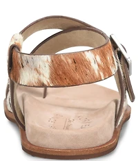 Kork-Ease Anya Calf Hair Toe Loop Ankle Wrap Flat Sandals