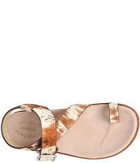 Kork-Ease Anya Calf Hair Toe Loop Ankle Wrap Flat Sandals