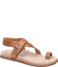 Kork-Ease Anya Leather Toe Loop Ankle Wrap Footbed Sandals